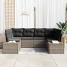 Ensemble de canapé de jardin avec coussin 6 pcs Gris polyrotin 644717644717