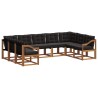 Ensemble de canapés d'extérieur 9 pcs Naturel et Noir 644718644718