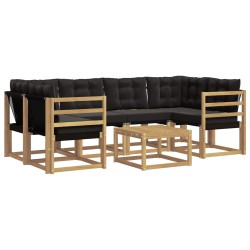 Ensemble de canapés d'extérieur 7 pcs Blanc et noir 644721644721