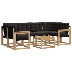 Ensemble de canapés d'extérieur 7 pcs Blanc et noir 644726644726