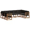 Ensemble de canapés d'extérieur 9 pcs Naturel et Noir 644728644728