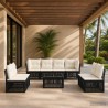 Ensemble de canapé de jardin 9 pcs Noir polyrotin 644730644730