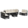 Ensemble de canapé de jardin 9 pcs Noir polyrotin 644730644730