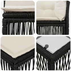 Ensemble de canapé de jardin 9 pcs Noir polyrotin 644730644730