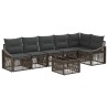 Ensemble de canapé de jardin 7 pcs Gris polyrotin 644737644737