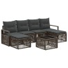 Ensemble de canapé de jardin 7 pcs Gris polyrotin 644738644738