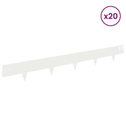 Bordure de Pelouse 20 pcs 100 x 12 cm Acier Blanc 644742644742