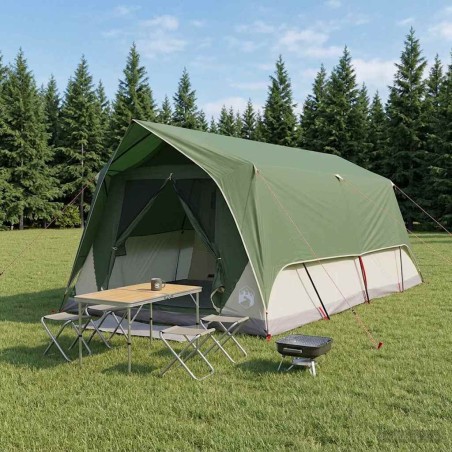 Tente tunnel avec toit Vert 10 personnes Polyester et Acier 644746644746