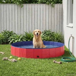 Piscine pour Chien Rouge Ø200 x 30 cm PVC épais 644747644747