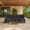 Ensemble de canapé de jardin 7 pcs Gris polyrotin 644749644749