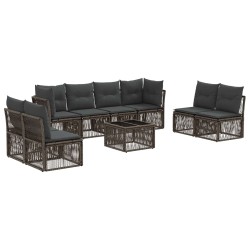 Ensemble de canapé de jardin 9 pcs Gris polyrotin 644750644750