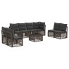 Ensemble de canapé de jardin 9 pcs Gris polyrotin 644750644750