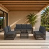 Ensemble de canapé de jardin 8 pcs Gris et Gris foncé polyrotin 644753644753