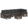 Ensemble de canapé de jardin 8 pcs Gris et Gris foncé polyrotin 644754644754