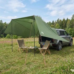 Tente de voiture avec toit Vert 350 x 250 cm Polyester et Acier 644757644757