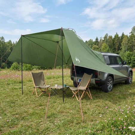 Tente de voiture avec toit Vert 350 x 250 cm Polyester et Acier 644757644757
