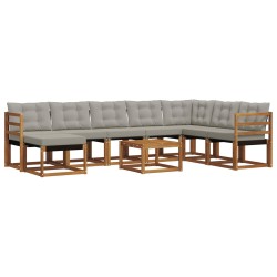 Ensemble de canapés d'extérieur 9 pcs Gris Naturel et Clair 644770644770