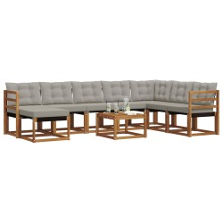 Ensemble de canapés d'extérieur 9 pcs Gris Naturel et Clair 644770644770