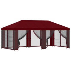 Gazebo avec murs latéraux 6 x 3 m Bordeaux Polyester et Acier 644777644777