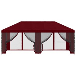 Gazebo avec murs latéraux 6 x 3 m Bordeaux Polyester et Acier 644777644777