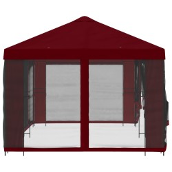 Gazebo avec murs latéraux 6 x 3 m Bordeaux Polyester et Acier 644777644777