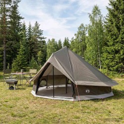 Tente Tipi Marron Gris 700 x 700 x 395 cm Polyester et Acier 644782644782