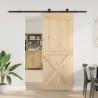 Porte coulissante NARVIK Naturel et noir 90 x 210 cm (213,5 cm) 644786644786