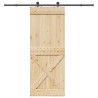 Porte coulissante NARVIK Naturel et noir 90 x 210 cm (213,5 cm) 644786644786