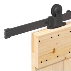 Porte coulissante NARVIK Naturel et noir 90 x 210 cm (213,5 cm) 644786644786