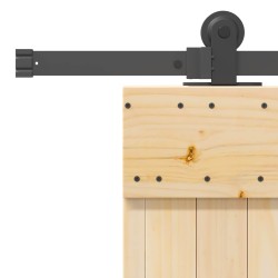 Porte coulissante NARVIK Naturel et noir 90 x 210 cm (213,5 cm) 644786644786