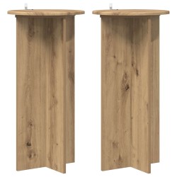 Support de Plante 2 pc Chêne artisanal 40 x 40 x 80 cm 644788644788