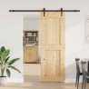 Porte coulissante NARVIK Naturel et noir 80 x 210 cm (213,5 cm) 644789644789