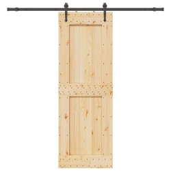 Porte coulissante NARVIK Naturel et noir 80 x 210 cm (213,5 cm) 644789644789