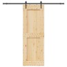 Porte coulissante NARVIK Naturel et noir 80 x 210 cm (213,5 cm) 644789644789