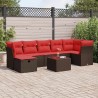 Salon de jardin 8 pcs avec coussins marron résine tressée 644790644790