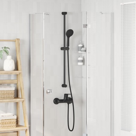 Ensemble de Système de Douche Noir 100 cm Acier inoxydable 644798644798