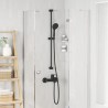 Ensemble de Système de Douche Noir 100 cm Acier inoxydable 644798644798