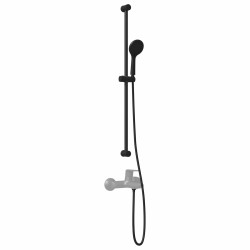 Ensemble de Système de Douche Noir 100 cm Acier inoxydable 644798644798