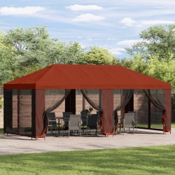 Gazebo avec murs latéraux 6 x 3 m Terre cuite 644801644801