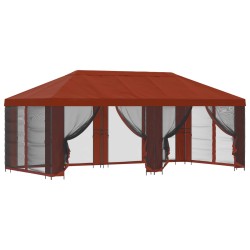 Gazebo avec murs latéraux 6 x 3 m Terre cuite 644801644801