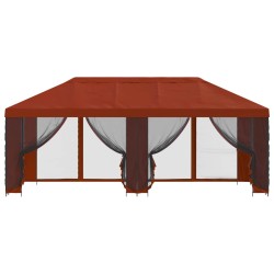 Gazebo avec murs latéraux 6 x 3 m Terre cuite 644801644801