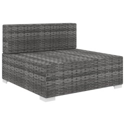 Siège central sectionnel avec coussins résine tressée gris 644806644806
