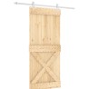 Porte coulissante Naturel et Blanc 90 x 210 cm 644811644811
