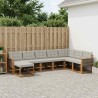 Ensemble de canapés d'extérieur 8 pcs Naturel et Gris clair 644812644812
