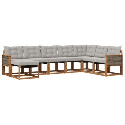 Ensemble de canapés d'extérieur 8 pcs Naturel et Gris clair 644812644812