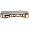 Ensemble de canapés d'extérieur 8 pcs Naturel et Gris clair 644812644812