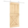 Porte coulissante Naturel et Blanc 90 x 210 cm 644817644817