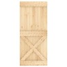 Porte coulissante Naturel et Blanc 90 x 210 cm 644817644817