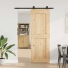 Porte coulissante NARVIK Naturel et noir 80 x 210 cm (152,5 cm) 644818644818