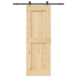 Porte coulissante NARVIK Naturel et noir 80 x 210 cm (152,5 cm) 644818644818